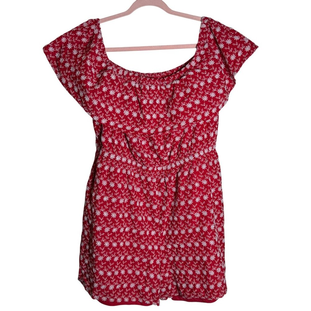 Lane Bryant Red Embroidered Romper – Plus Size 18